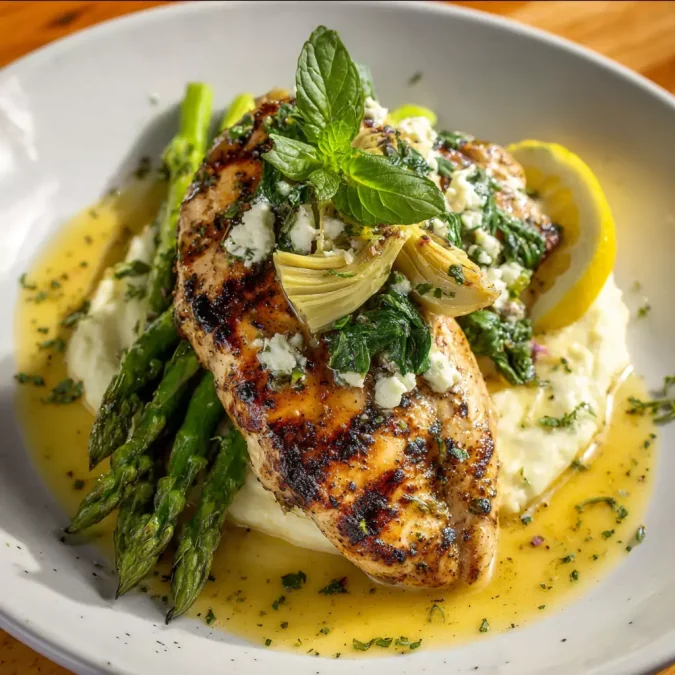 chicken breast topped with goat cheese